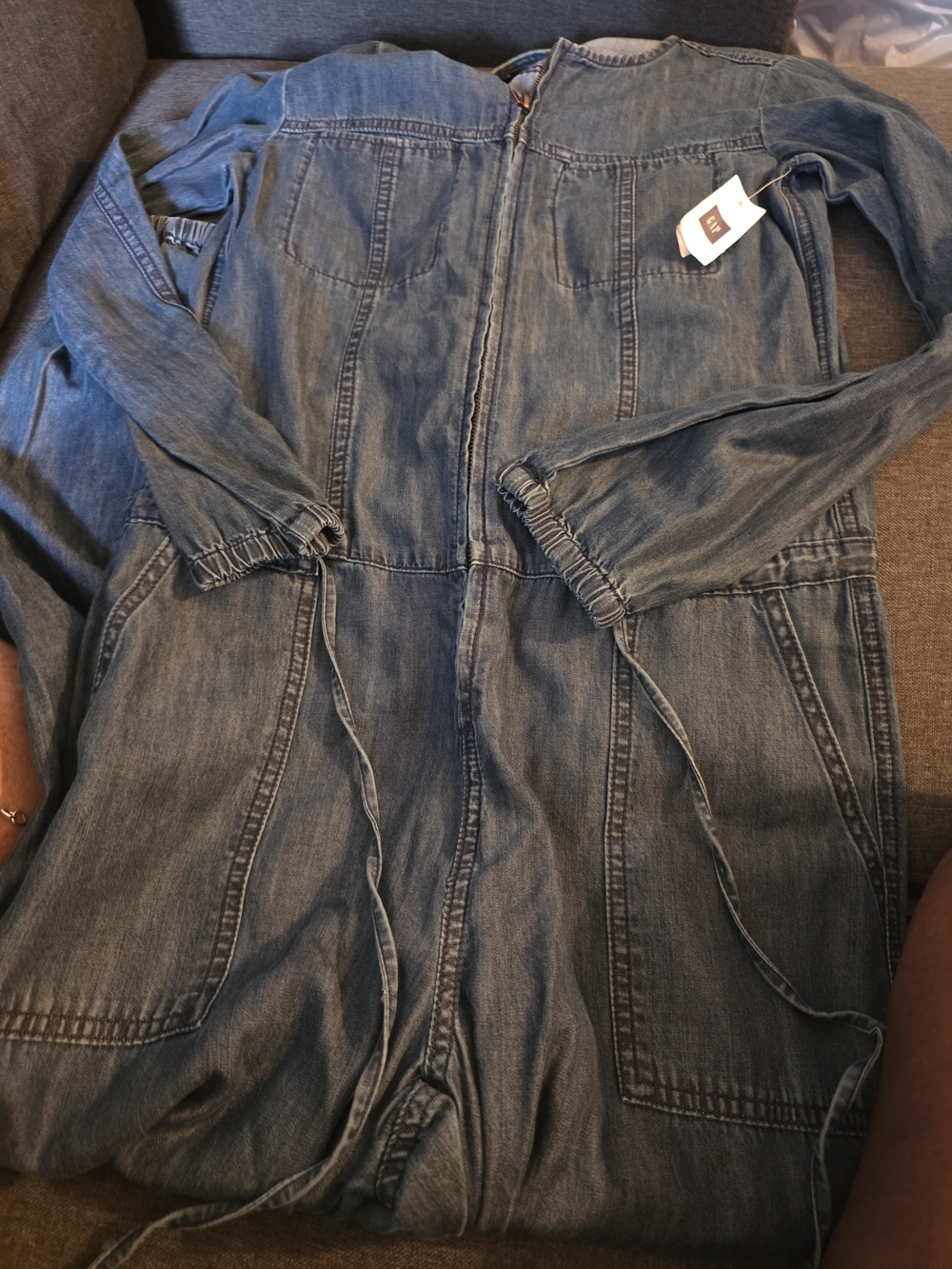 GAP Washed Blue Denim Jumpsuit Romper